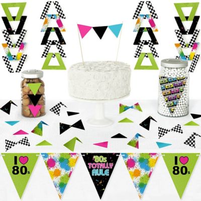 80 S Retro Diy Pennant Banner Decorations Totally 1980s Party