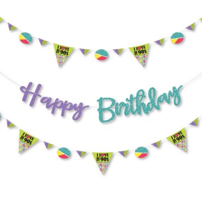 90 S Throwback 1990 S Birthday Party Letter Banner Decoration