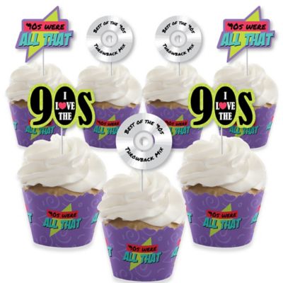 90 S Throwback Cupcake Decorations 1990s Party Cupcake