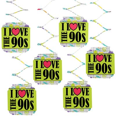 90 S Throwback 1990s Party Hanging Decorations 6 Count
