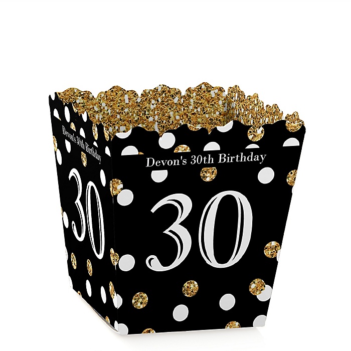 Adult 30th Birthday - Gold - Party Mini Favor Boxes - Personalized ...