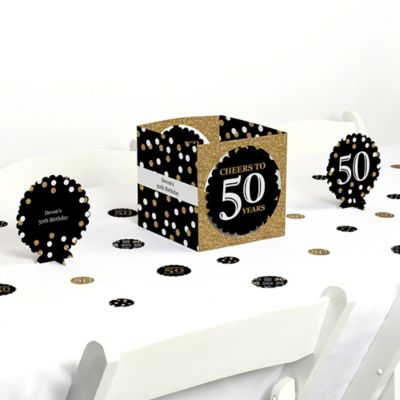 Adult 50th Birthday Gold Birthday Party Centerpiece And Table