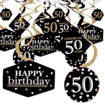 Adult 50th Birthday Gold Birthday Party Hanging Decor Party