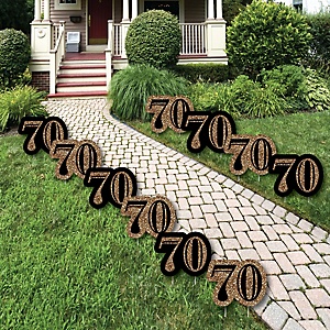 Adult 70th Birthday Gold Lawn Decorations Outdoor Birthday