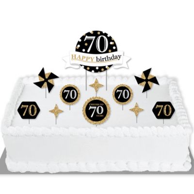 Adult 70th Birthday Gold Birthday Party Cake Decorating Kit