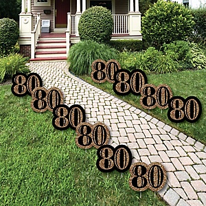 Adult 80th Birthday Gold Lawn Decorations Outdoor Birthday