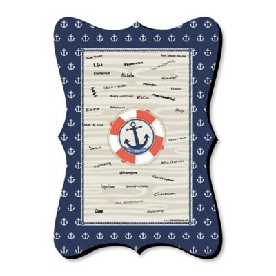 Ahoy Nautical Unique Alternative Guest Book Baby Shower Or
