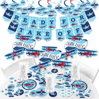 Taking Flight Airplane Vintage Plane Baby Shower Or Birthday