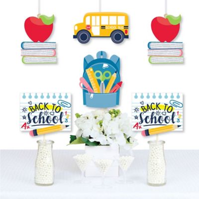 Back To School Backpack School Bus Apple And Books Decorations