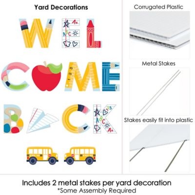 Back To School Yard Sign Outdoor Lawn Decorations First Day Of