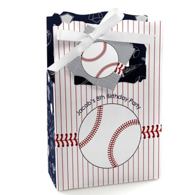 Batter Up Baseball Personalized Birthday Party Favor Boxes Set of