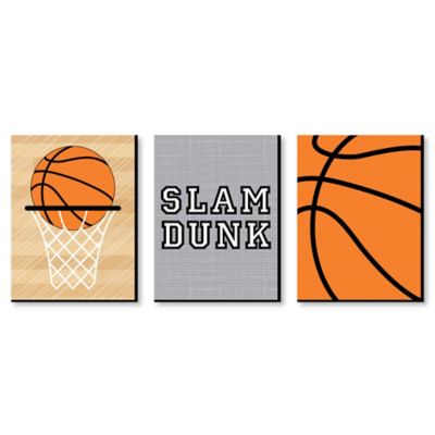 Nothin But Net Basketball Sports Themed Nursery Wall Art Kids Room Decor And Game Room Home Decorations 7 5 X 10 Inches Set Of 3 Prints