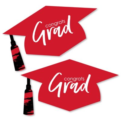 Red Grad Best Is Yet To Come Graduation Hat Decorations Diy Large Red Graduation Party Essentials 20 Count