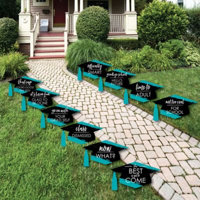 Teal Grad Best Is Yet To Come Grad Cap Lawn Decorations