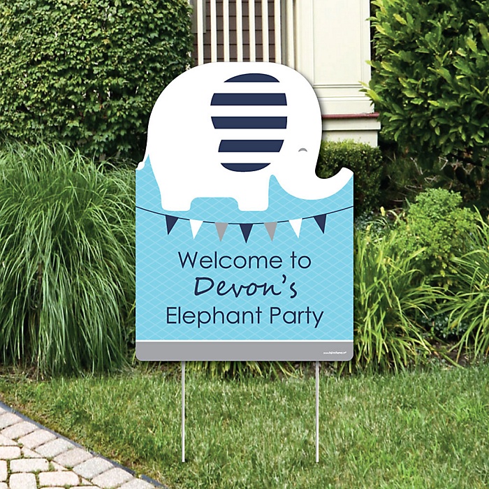 Blue Elephant Party Decorations Boy Baby Shower or Blue Elephant Party Decorations Boy Baby Shower or