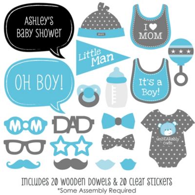 Baby Boy 20 Piece Photo Booth Props Kit Bigdotofhappiness Com