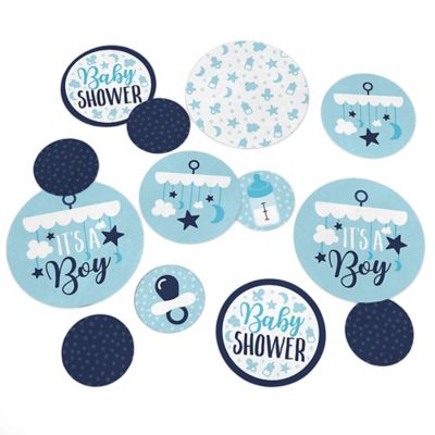 It S A Boy Blue Baby Shower Giant Circle Confetti Baby Shower
