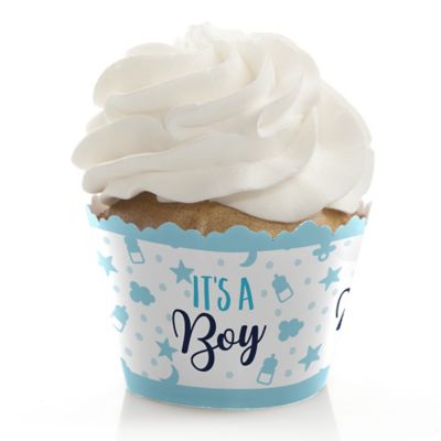 It S A Boy Blue Baby Shower Decorations Party Cupcake Wrappers