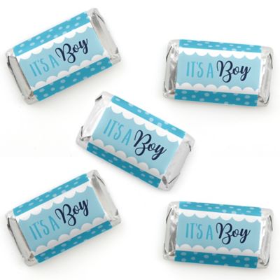 It S A Boy Mini Candy Bar Wrapper Stickers Blue Baby Shower