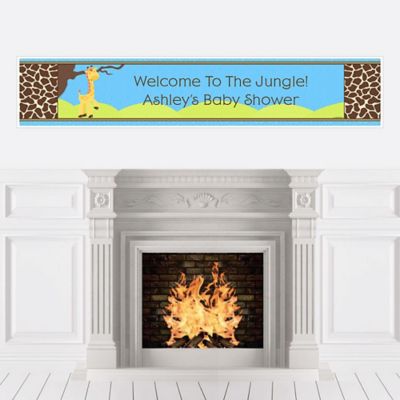 Giraffe Boy Personalized Baby Shower Banners Bigdotofhappiness Com