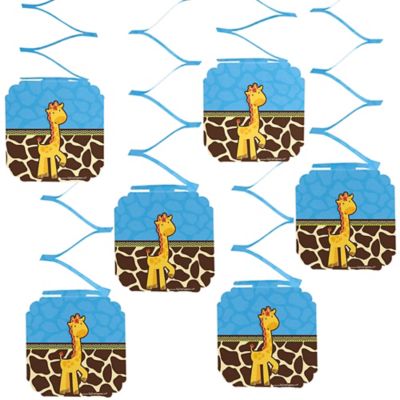 Giraffe Boy Baby Shower Hanging Decorations 6 Ct