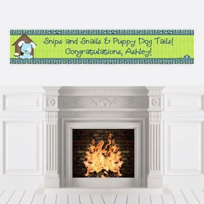 Boy Puppy Dog Personalized Baby Shower Banners