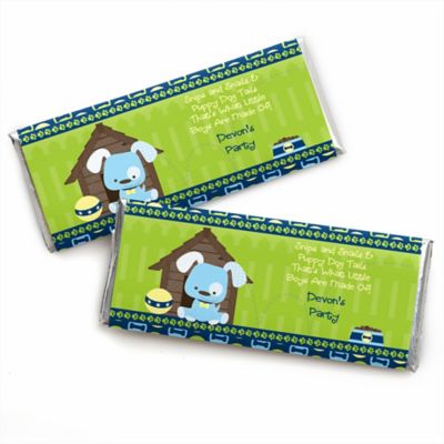 Boy Puppy Dog Personalized Candy Bar Wrapper Baby Shower Or