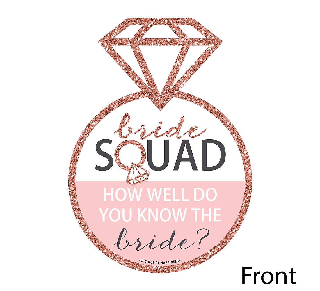 Bride Squad Rose Gold Bridal Shower Or Bachelorette Party Game