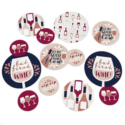 But First Wine Wine Tasting Party Giant Circle Confetti Party