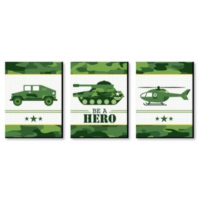 Camo Hero Army Military Camouflage Nursery Wall Art And Kids Room Decor 7 5 X 10 Inches Set Of 3 Prints