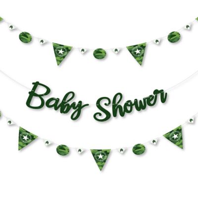Camo Hero Army Military Camouflage Baby Shower Letter Banner
