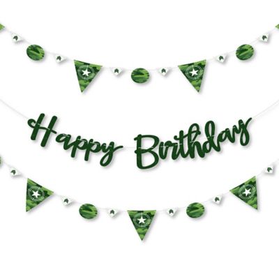Camo Hero Army Military Camouflage Birthday Party Letter Banner