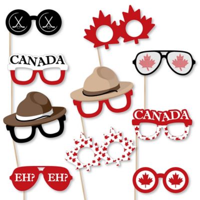 Canada Day Glasses Paper Card Stock Canadian Party Photo Booth Props