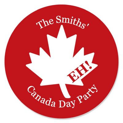 Canada Day Personalized Canadian Party Sticker Labels 24 Ct