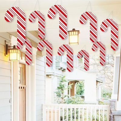 Hanging Candy Cane Outdoor Holiday And Christmas Hanging Porch