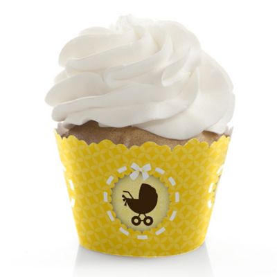 Neutral Baby Carriage Baby Shower Decorations Party Cupcake