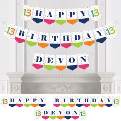 13th Birthday Cheerful Happy Birthday Personalized Colorful