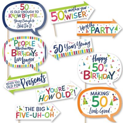 Funny 50th Birthday Cheerful Happy Birthday 10 Piece Colorful