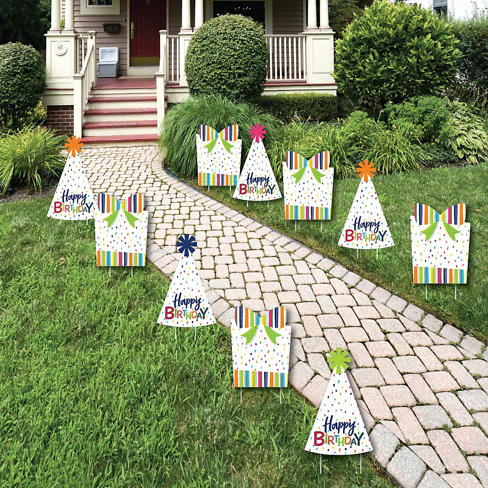 Cheerful Happy Birthday Lawn Decorations Outdoor Colorful