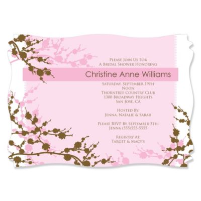 Cherry Blossom Wedding Shower Invitations 3