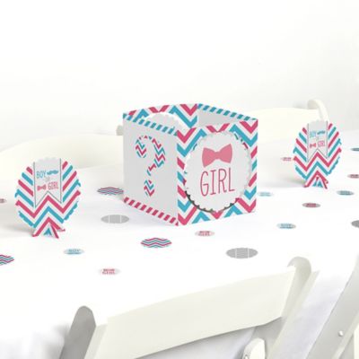 Chevron Gender Reveal Gender Reveal Centerpiece And Table