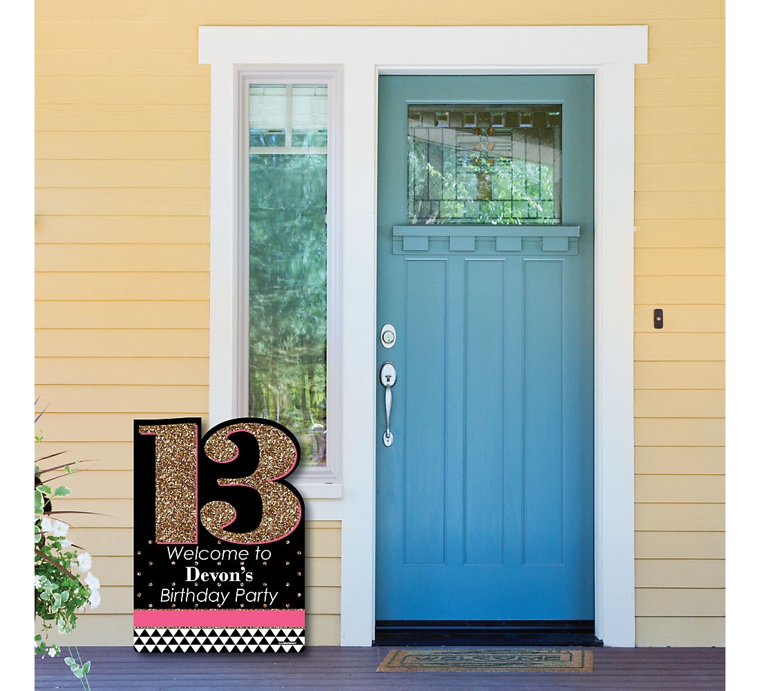 Chic 13th Birthday Pink Black And Gold Party Decorations