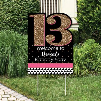 Chic 13th Birthday Pink Black And Gold Party Decorations