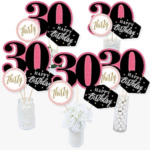 Chic Pink, Black and Gold - 30th Birthday - Birthday Party Theme ...