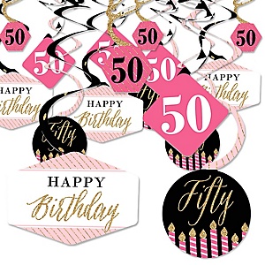 Chic Pink, Black and Gold - 50th Birthday - Birthday Party Theme ...