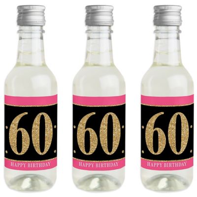 60th birthday wine bottle label