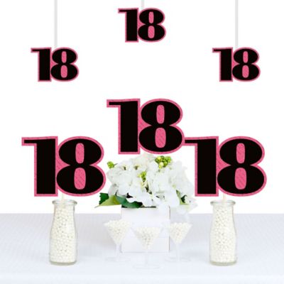 Chic 18th Birthday Pink Black And Gold Decorations Diy Party