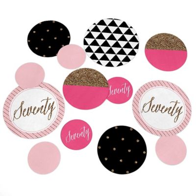 Chic 70th Birthday Pink Black And Gold Birthday Party Giant