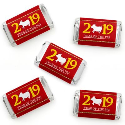 Chinese New Year - Mini Candy Bar Wrapper Stickers - 2019 Year of the