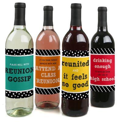 Class Reunion Decorations For Women And Men Wine Bottle Label